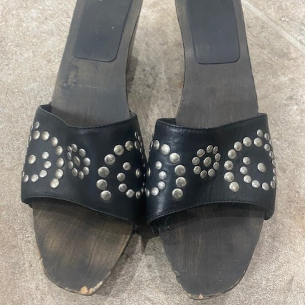 DONALD J PLINER Couture Leather Clog Black 10